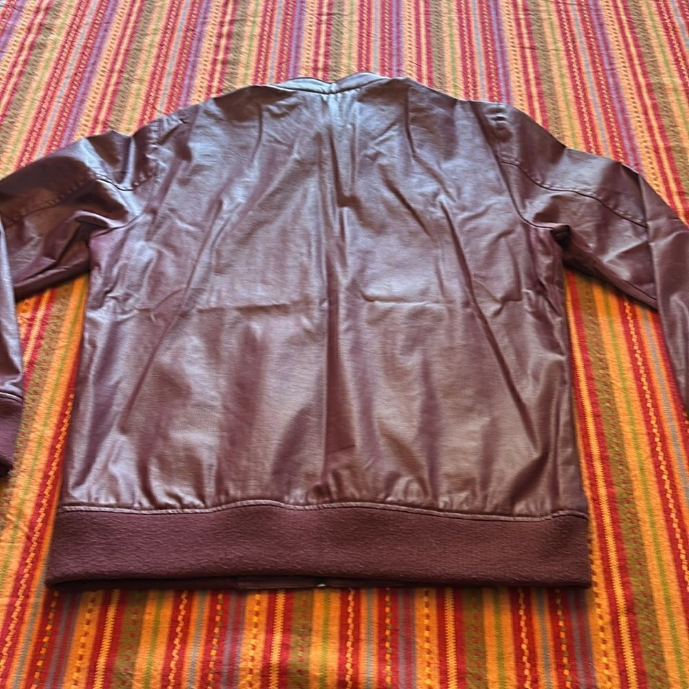 GUESS Burgundy Moto Jacket size Large - Picture 5 of 8